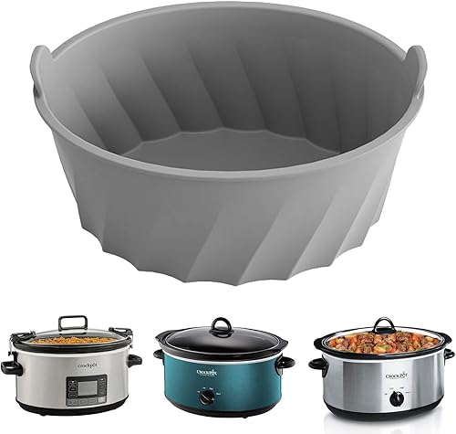 Revestimientos reutilizables para ollas de cocina, forro de silicona para olla de cocción lenta, fácil de limpiar y a prueba de fugas, se adapta a