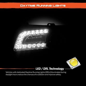 AKKON - For 2015-2023 Chrysler 300 Projector Headlights | Bi Xenon HID w/AFS OE Style Headlamp Black Bezel Clear Lens Driver - Passenger Side Direct Replacement