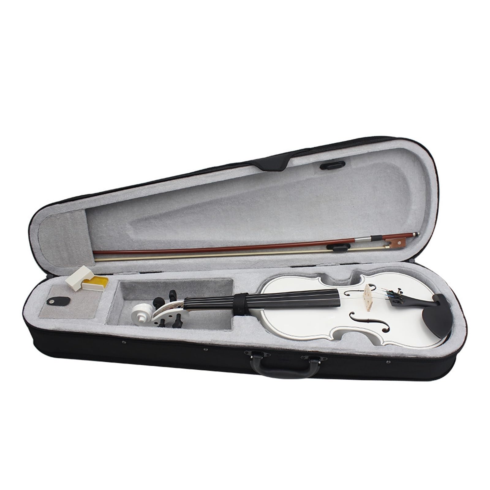 Violino Set 4/4 Violino Popolare In Legno Massello Accessori In Plastica Violino Per Principianti Per Adulti Con Custodia Per Violino(Black)