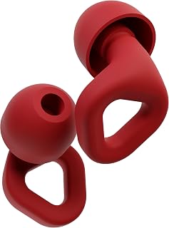 Zenz Unwind Ear Plugs for Sleeping Noise Reduction - Comfy Reusable Soft Silicone Earplugs for Focus, Study, Work - 8 Pair Eartips in XS/S/M/L - 27dB Hearing Protection with Storage Case - Fiery Red