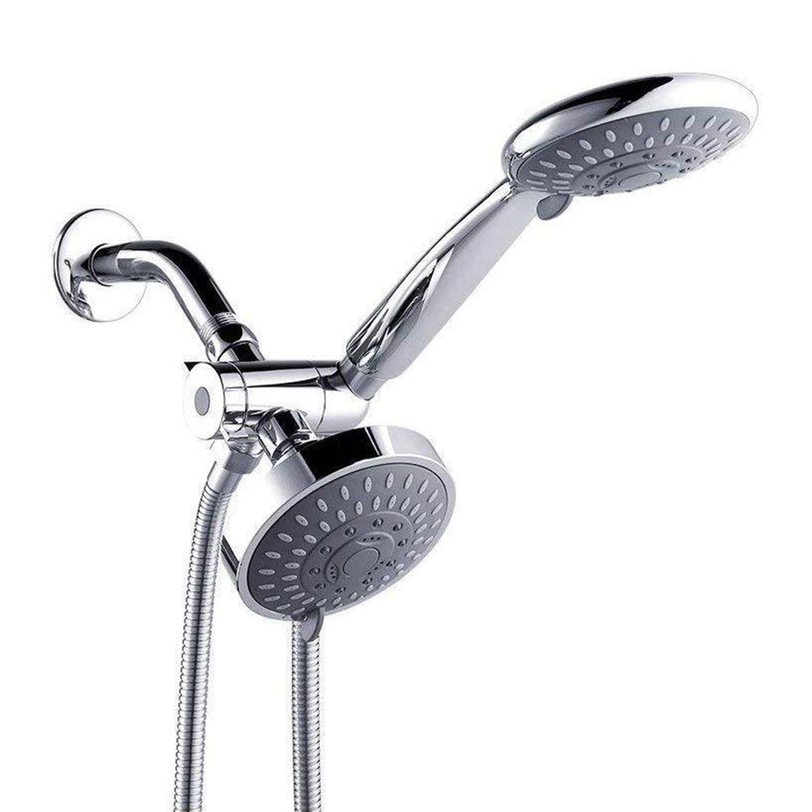 N/A Shower Head Combo, Dual Shower Head, High Pressure 2 in 1 Handheld Shower Heads Combo with Stainless Steel Hose, 3-Way Diverter with Socket, Chrome,A (Color : A)