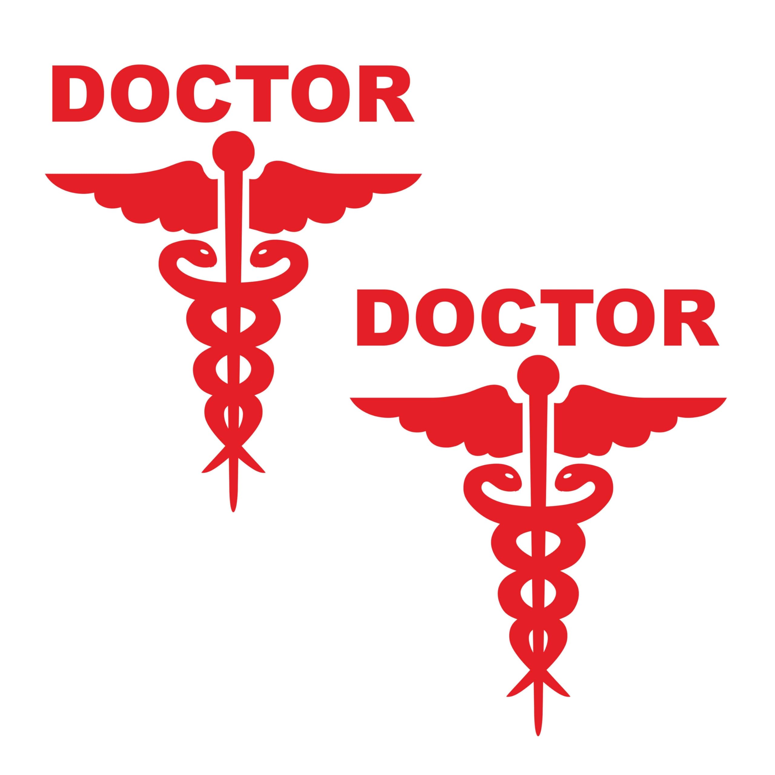 FLYBUY HUB Red Doctor Car Decal Sticker Doctor Logo Sticker for Car and Bike Reflective and Water Proof Pack of 2 (Size 5.8 * 6 Inch)-image-29