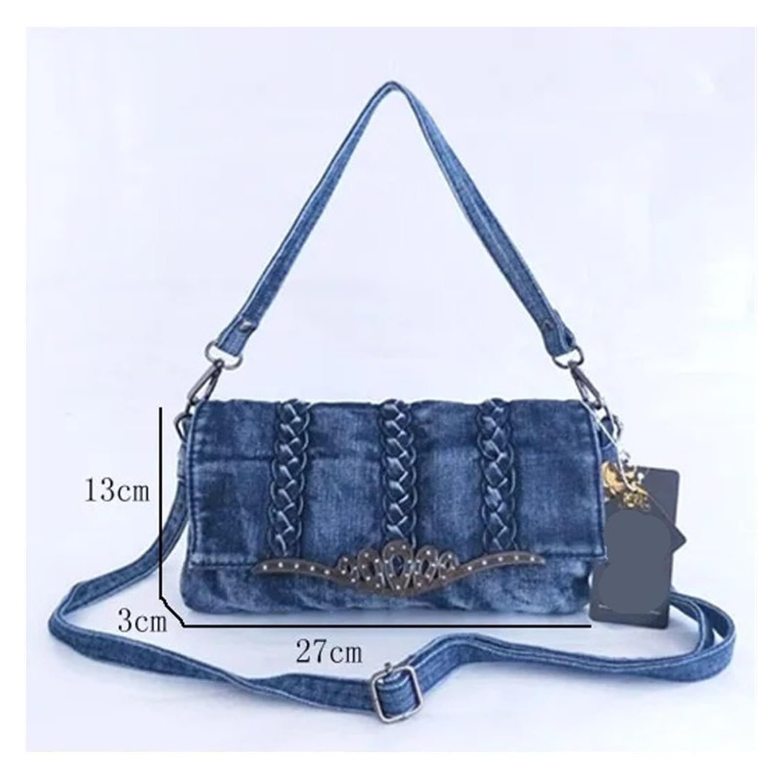 Bolso Vaquero Bolsos de mensajero retro for mujer, bolso hombro pequeño, tela vaquera, mano