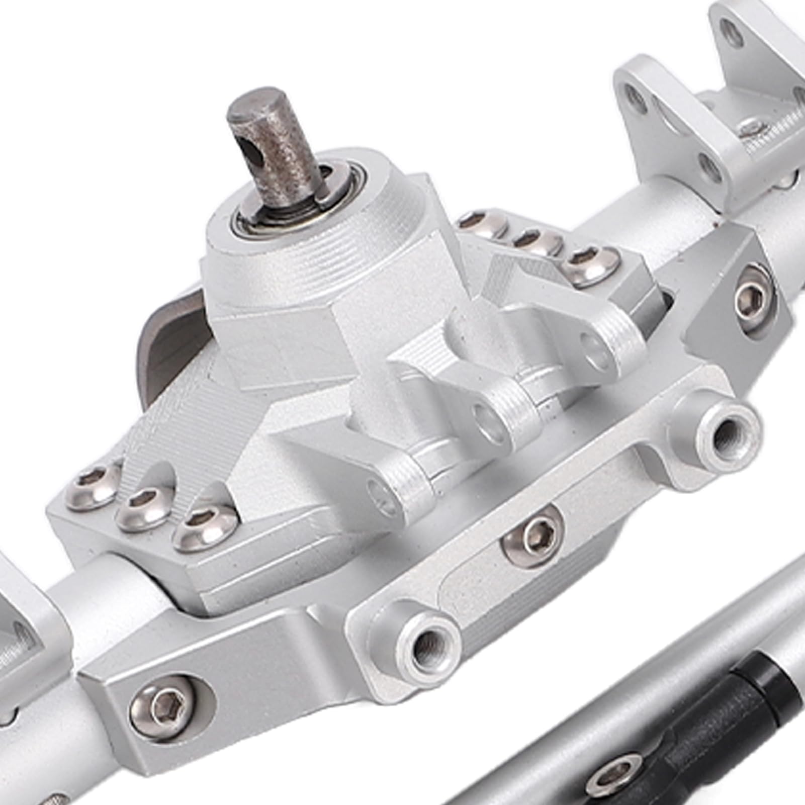 Osie RC Kompletny zestaw zestawu metalowego Wysokie wydajność przednie tylny wał napędowy do osiowego SCX10 II 90046 90047 1/10 RC Crawler Car aluminium stali stalowe (Srebrny)