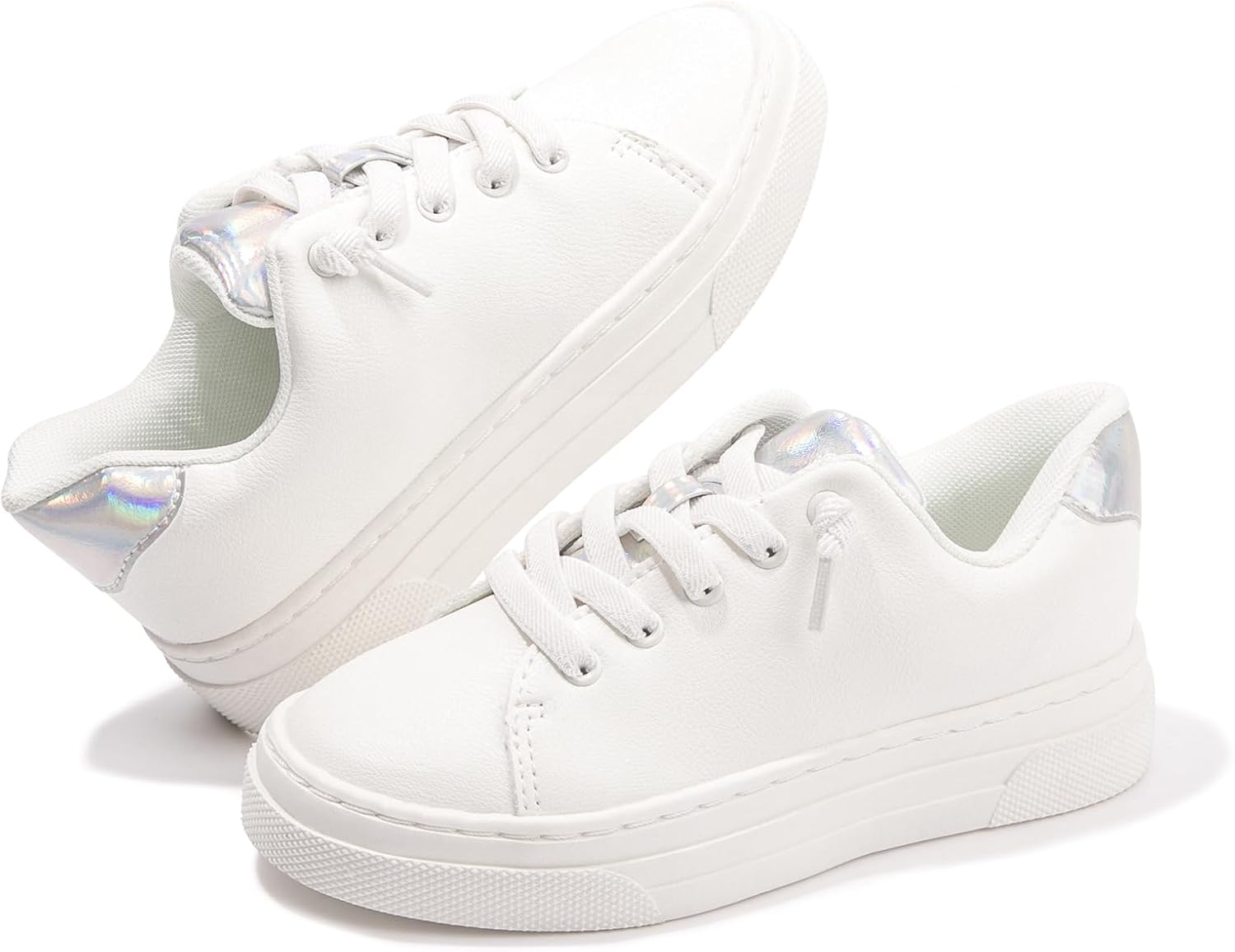 FUNKYMONKEY Kids Sneakers for Girls Boys Low Top Skate Shoe Little Kids/Big Kid Lace Up Casual Walking Shoes - Image 4