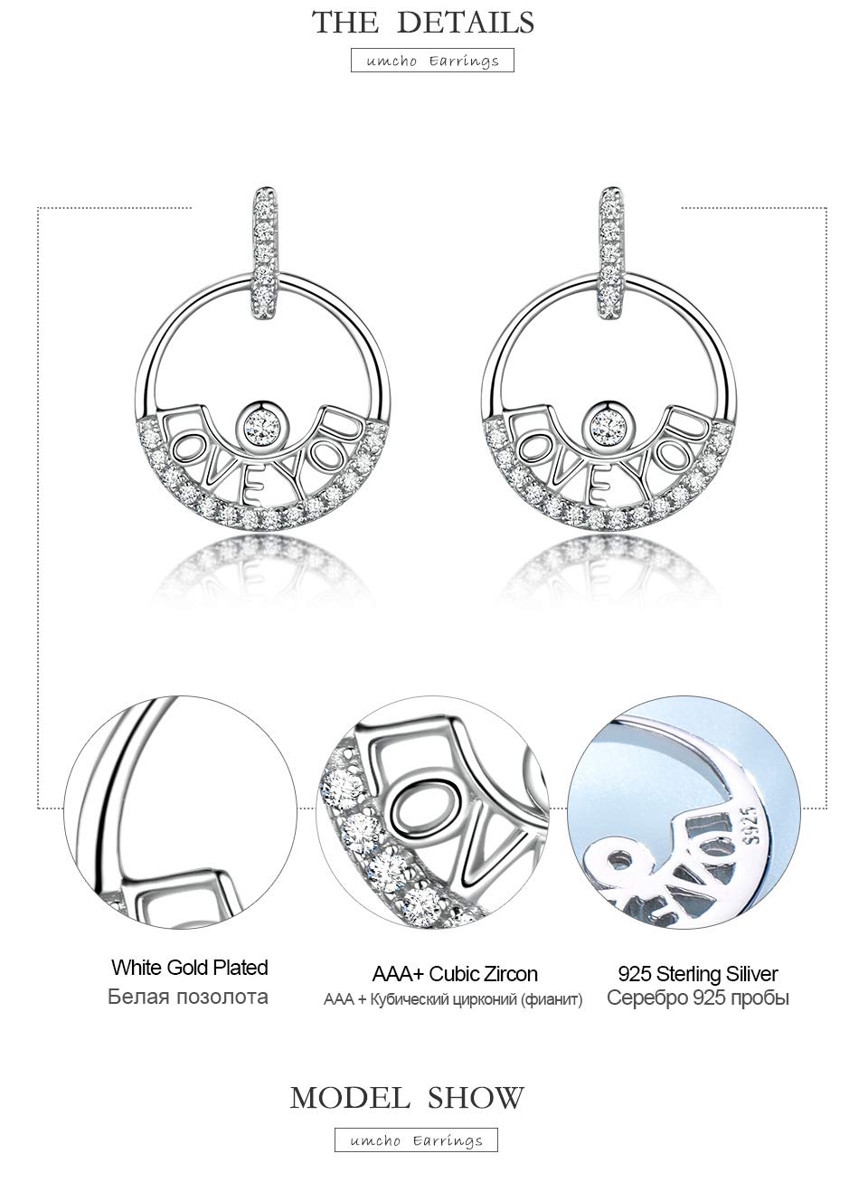 LOKILOKI Orecchini A Cerchio con Diamanti alla Moda in Argento Sterling 925 Massiccio per Le Donne Orecchini da Sposa di Lusso per Feste di Moda di Amore per Le Donne novità!