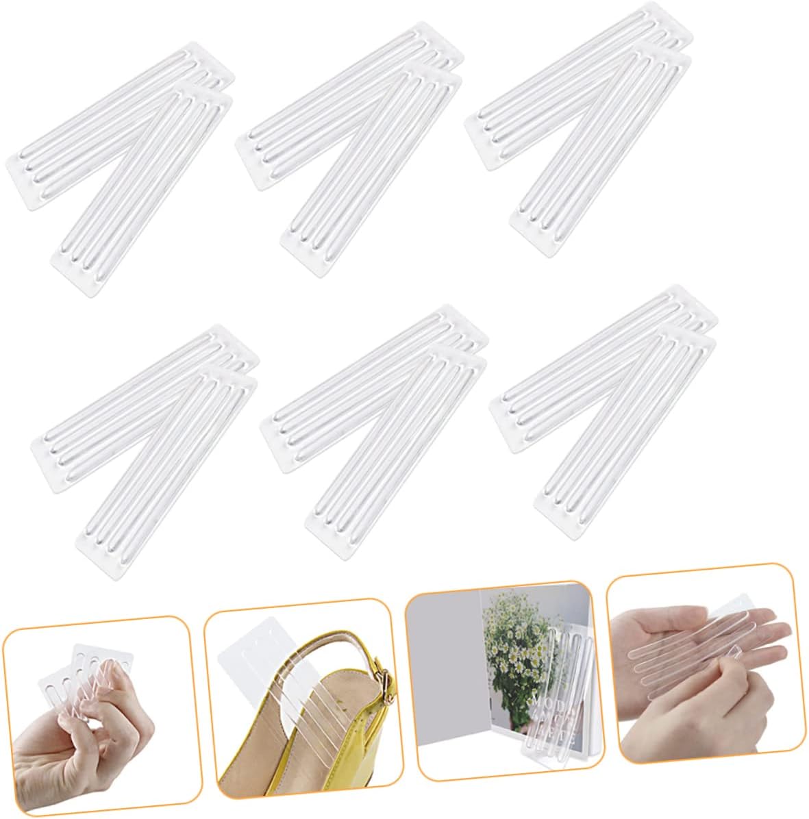 ORFOFE 24sheets Comfortable Heel Liners of Wear-Resistant Gel Heel Pads for All Shoe Types Portable Accessory to Prevent Blisters and Foot Pain