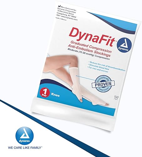 Miniatura 6 de Dynarex DynaFit Medias de compresión hasta la rodilla, 15-20 mmHg, ayudan a prevenir coágulos de sangre, aliviar el dolor y las venas varicosas,