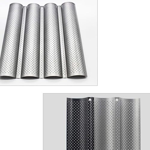 Miniatura 3 de UPKOCH Molde para hornear pan francés perforado antiadherente, para hornear, tostar, cocinar, panadero, moldeo, tostadora, ollas, bandeja de acero