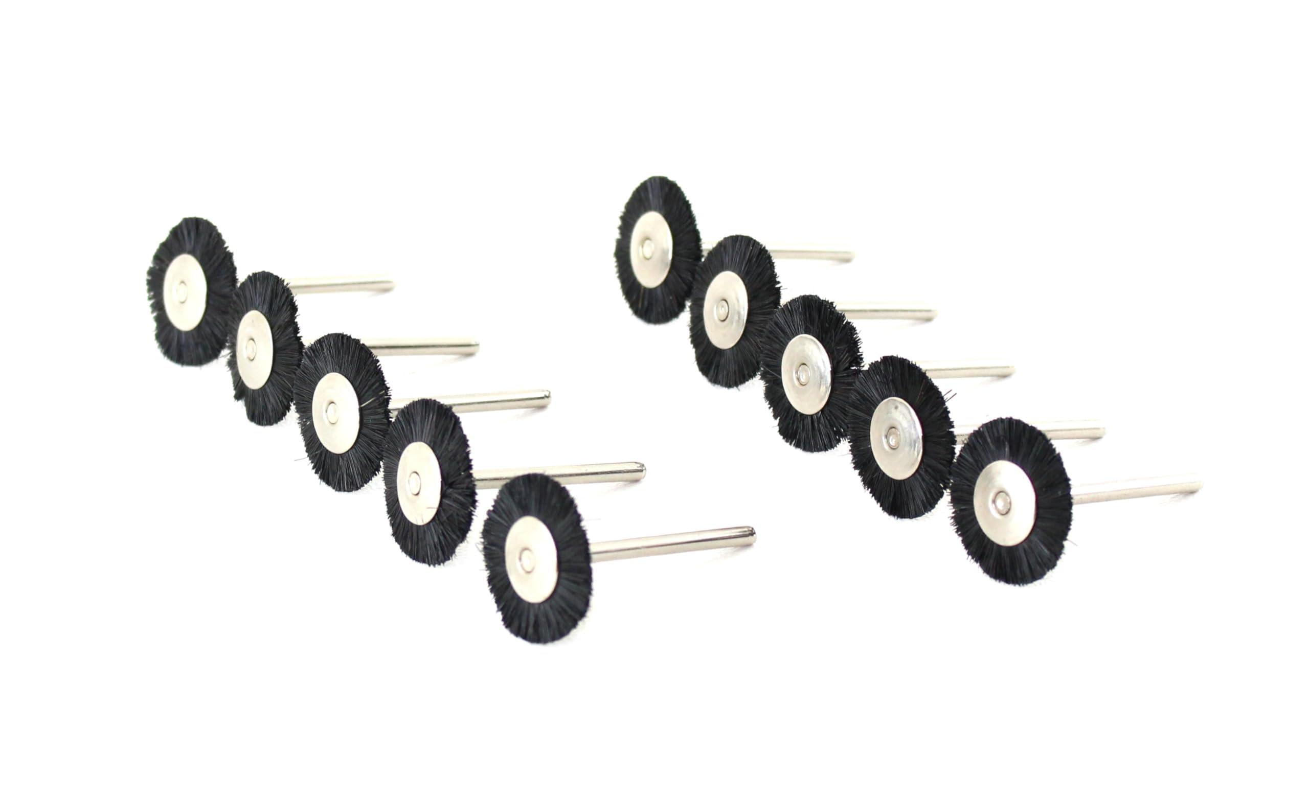 TMAX 10p Nylon Plastic Bristle 3/4" Flat Wire Brush Wheel for Dremel &amp;