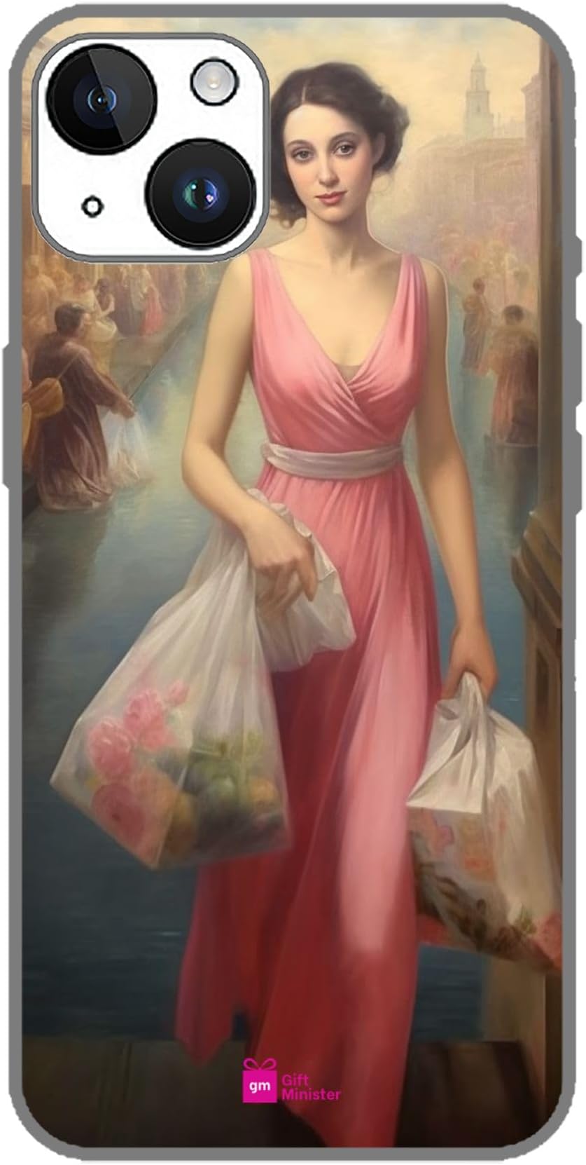 Gift Minister Silicone Designer Cover For Apple Iphone 14 Pinkcase - Shopping Woman Printed Anime Wilk Whimsical Cityscapes Pink Happenings York Protective Clear Anti-Fingerprint Shockproof 1Pcs 1695V