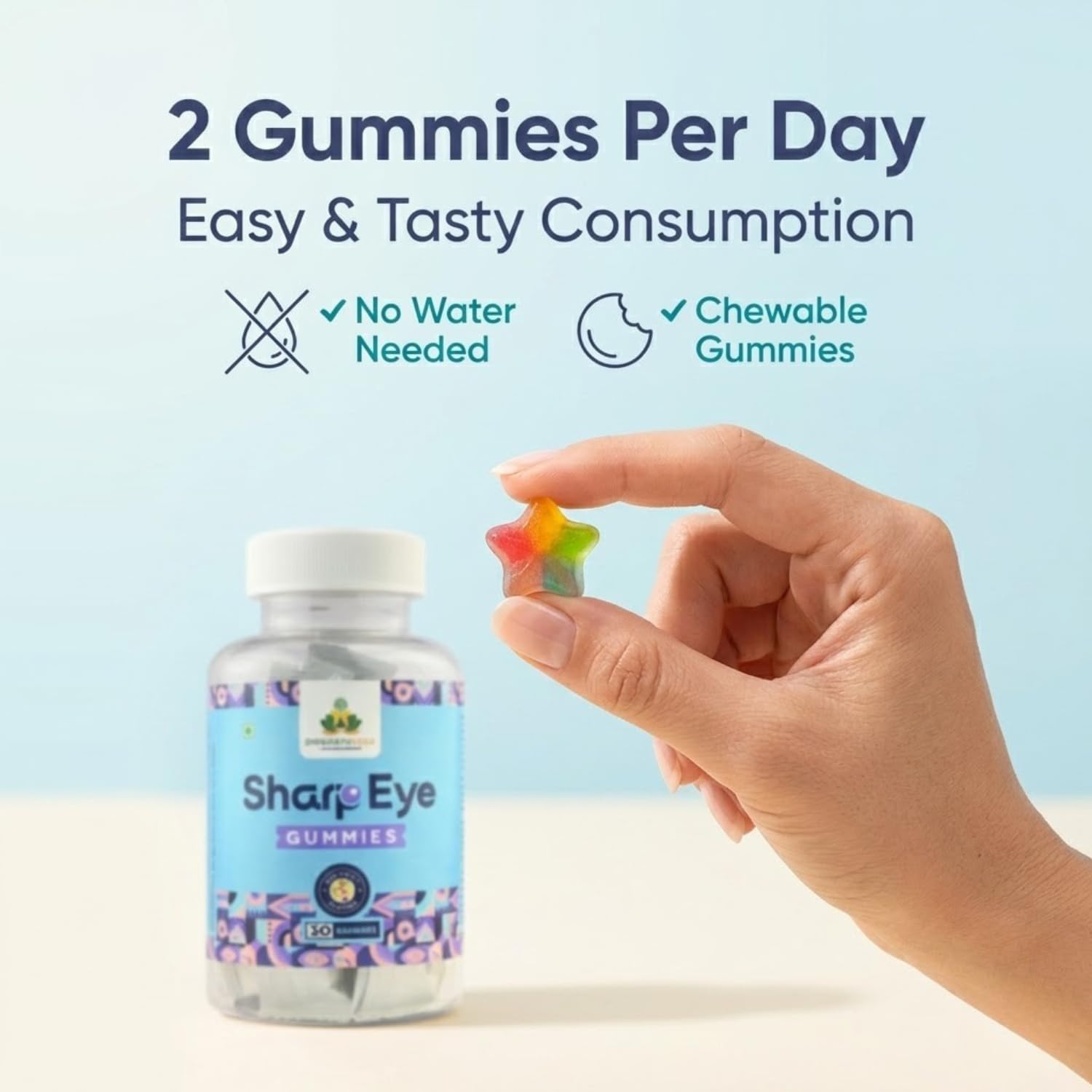 Sharp Eye Gummies | Eye Health Supplement with Lutein, Zeaxanthin, DHA & Vitamins A, C, E | Supports Vision, Eye Protection & Screen Fatigue Relief | Mixed Fruit Flavour | 30 Gummies — Amazon image 3