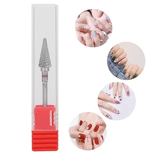 Miniatura 2 de Broca de manicura, brocas de uñas, brocas de acero de tungsteno para manicura, cabezal de pulido de manicura de pedicura eléctrica, brocas de cono
