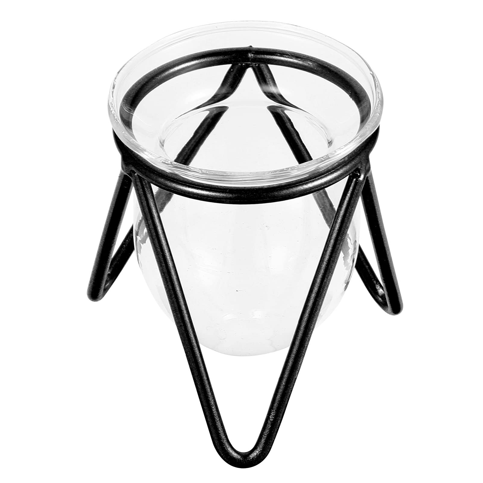 CRAFTHROU 1 PC Hydroponic Container Plant Light Bulbs Plant Stands Indoor Plant Stand Soda Crystals Pots for Plants Astetic Room Decor Vases for Centerpieces Home Decor Glass Black