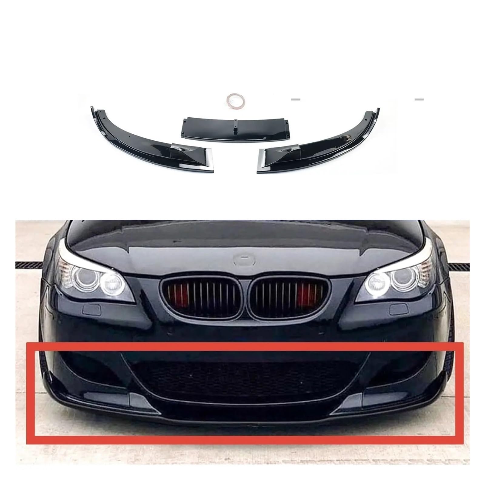 Amazon | フロントバンパースプリッターリップ BMW M5対応 BMW E60 E61 
