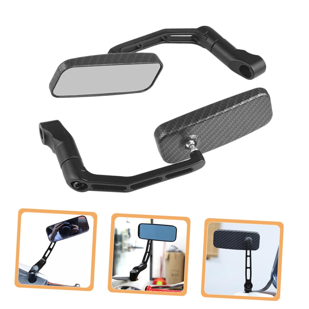Specchietti Retrovisori Moto Neri in Lega di Alluminio | Moto ed Elettriche, Montaggio su Manubrio, Visione Ampia per Guida e Sicurezza Migliorata