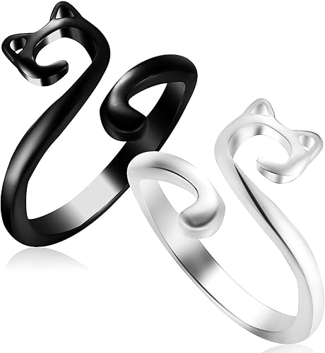 EXCEART Anillo de ganchillo ajustable, 2 piezas de hilo de dedo de gato, guía de hilo para tejer, anillos de tensión para dedos, accesorios para