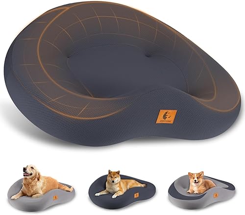 Camas ortopédicas para perros grandes y medianos, cama para perros de espuma viscoelástica pura de 9 pulgadas de grosor con funda extraíble lavable,
