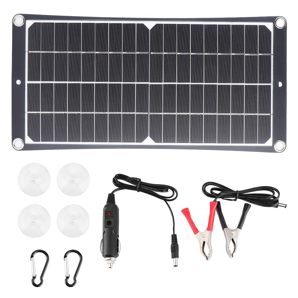 EMUKOEP Scheda di Ricarica per Pannello Solare Impermeabile da 20 W per Ciclismo, Arrampicata, Campeggio, Viaggi, Caricatore Portatile USB con Uscita 5 V