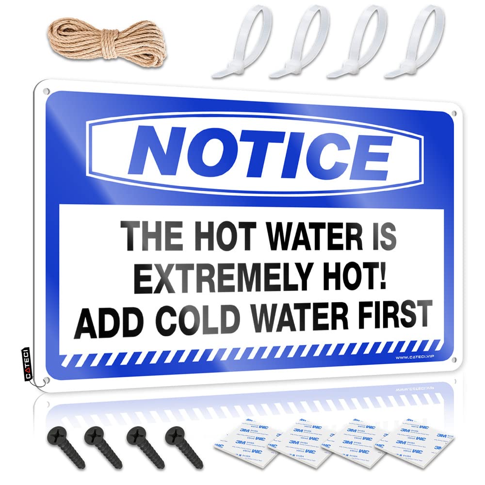 ZTBBDNQHA Tin Wall Decor Notice The Hot Water Is Extremely Hot! Add Cold First Tin Sign Man Cave Bar Whiskey Signs For Home Bar(30X40CM)