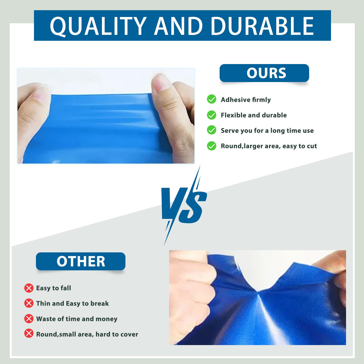 Kit Rustine Piscine, Reparation Liner Piscine En TPU Auto-AdhéSifs Ruban Réparation D'étanchéIté étanche Pour Toutes Les Surfaces De Piscine Lit D' Eau, Liner De Piscine, Pataugeoire(10cm X 150cm