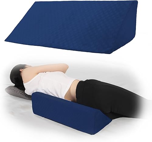 Almohada de cuña de cama para dormir de lado relleno de esponja para posicionamiento corporal almohada triangular adecuada para embarazo y cirugía,