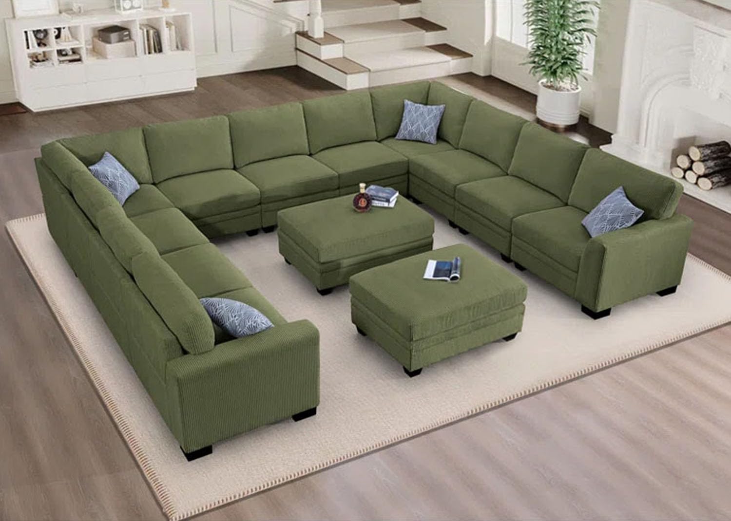 Legend Vansen Oversized Modular Sectional Sofa (Olive)