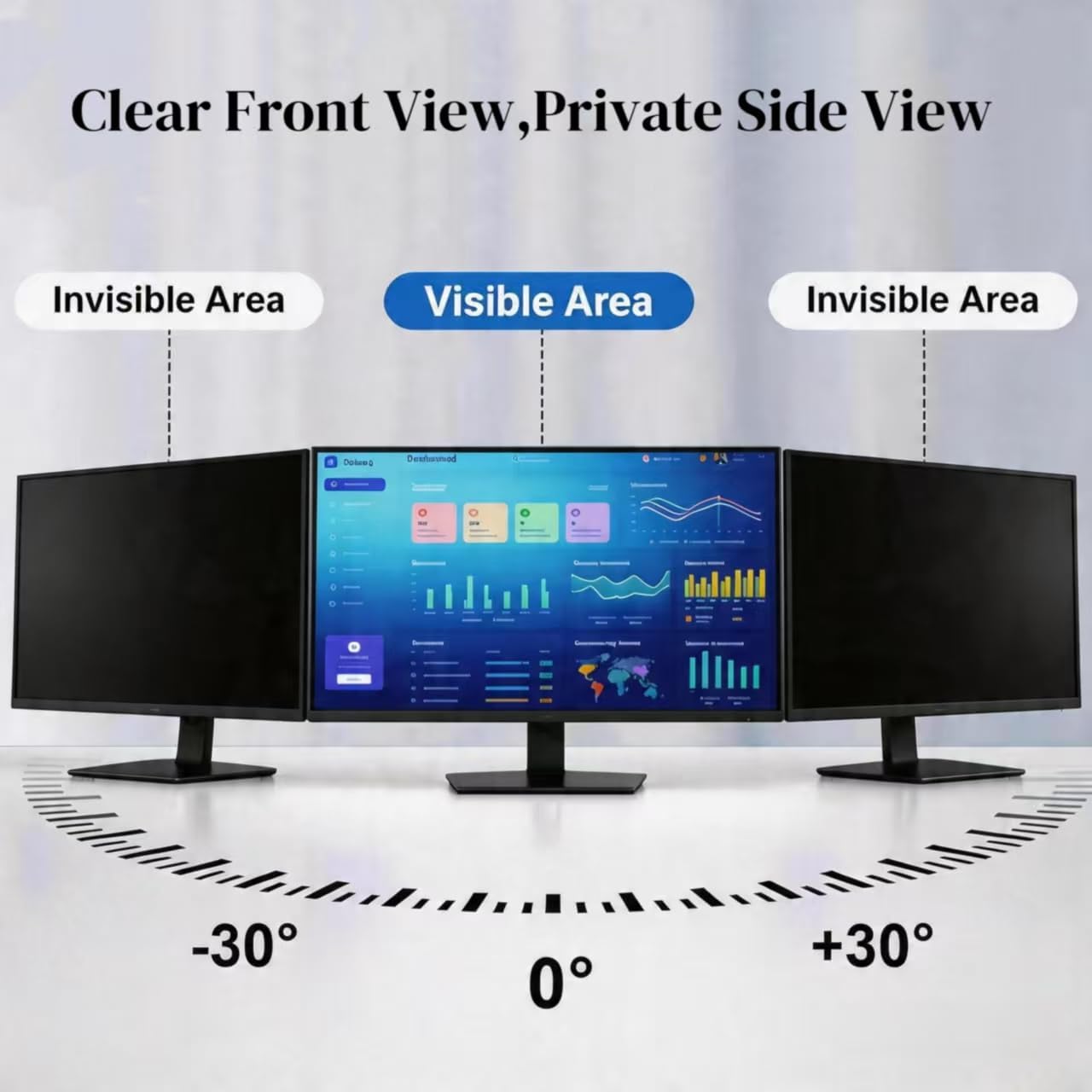 2 Pack 24 Inch 16:9 Computer Privacy Screen Filter, Anti-Scratch Anti-Spy Anti-Glare Blue Light Blocking Protector, ideal for home office and workplace use