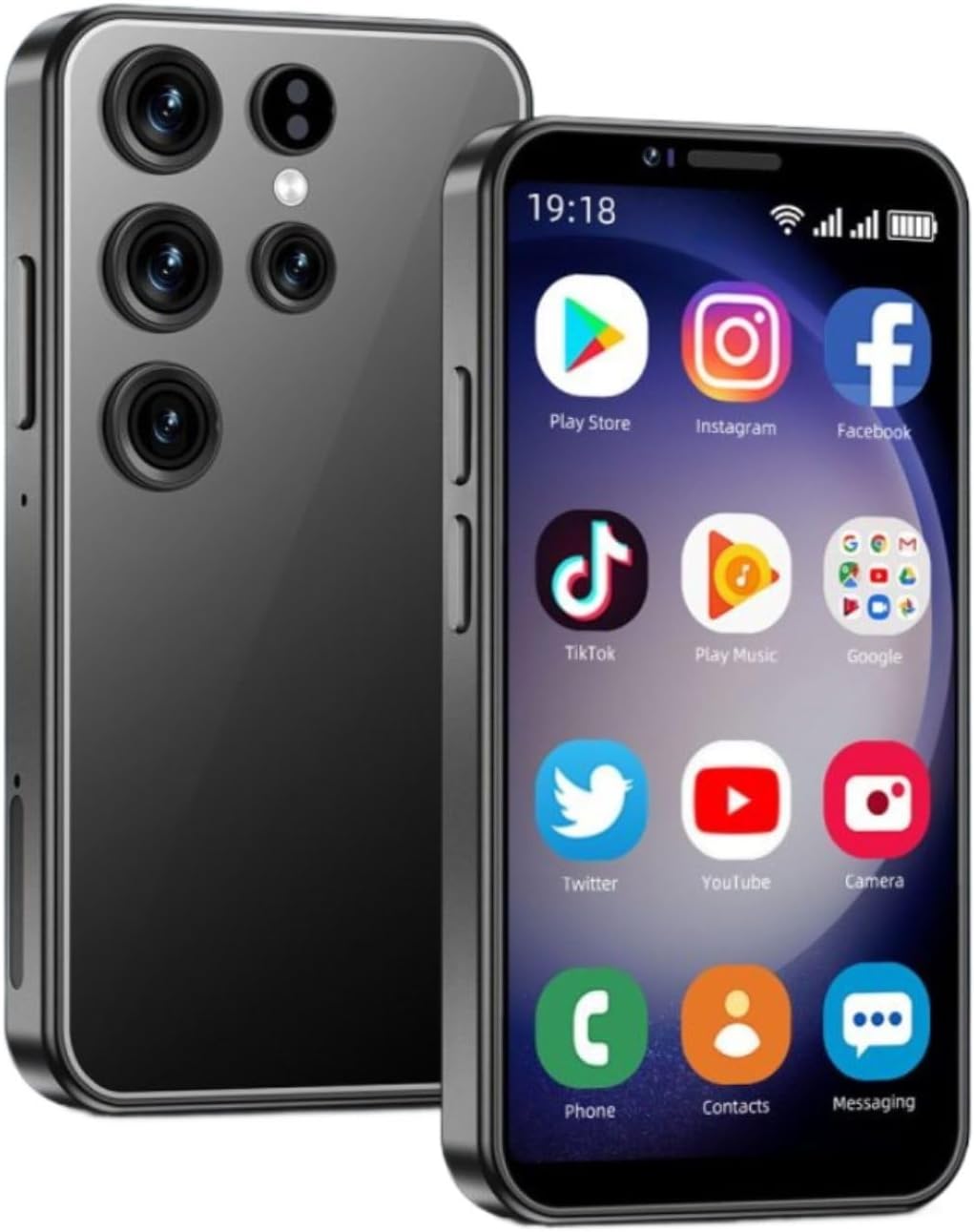 Mini Smartphone S24 Ultra 3G Unlocked Mini Phones 3.5" HD Display WiFi GPS Android 8.1 Cell Phones HD Camera Dual Sim Small Phone 2GB RAM 16GB ROM Mobile Phone (Black)