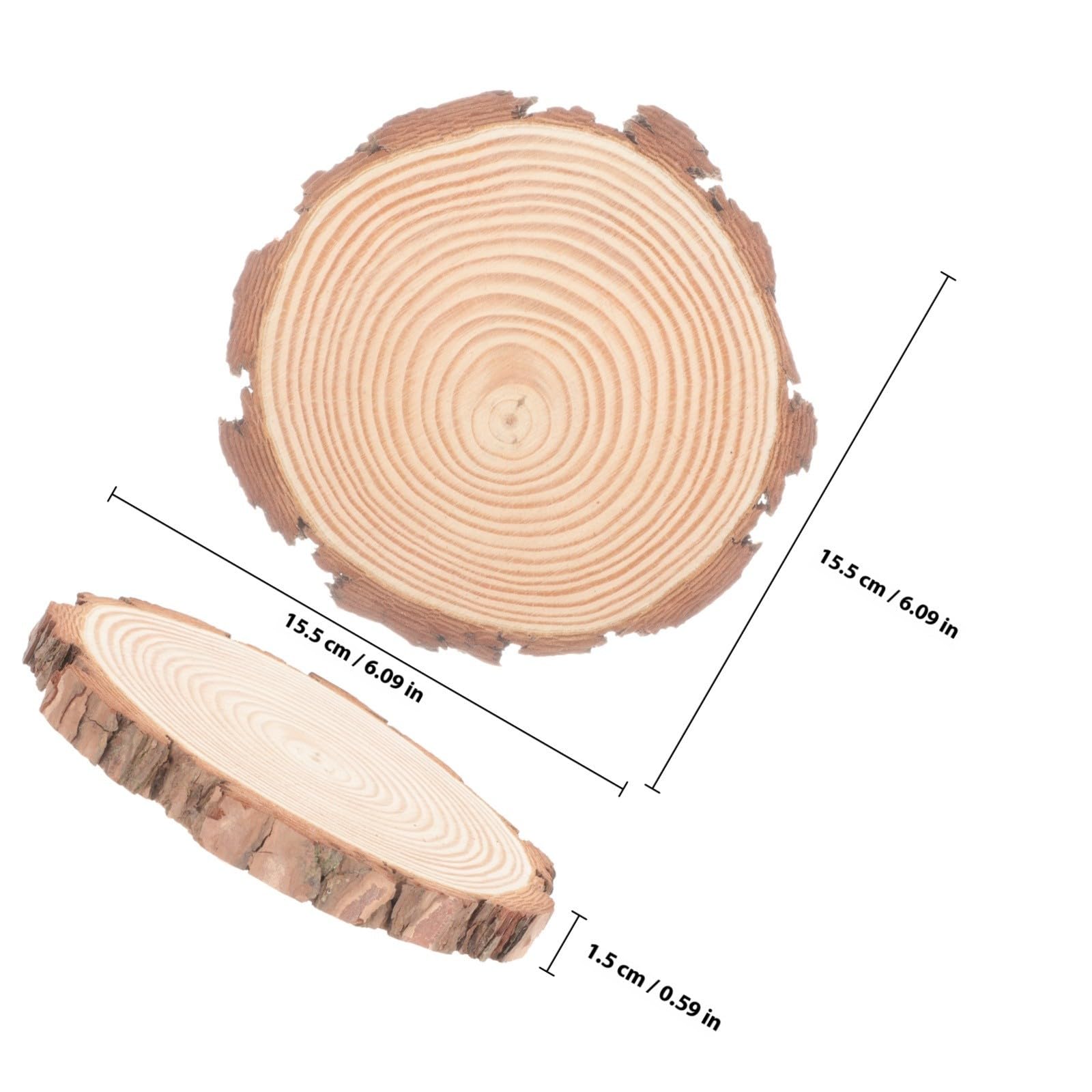 Homoyoyo 6 Pezzi Dischetti di Legno Tondo Naturale Non Rifiniti per | Fette Rotonde in Legno di Pino, per Pittura e Sottobicchieri, Supporto Semplice per Progetti Fai da Te