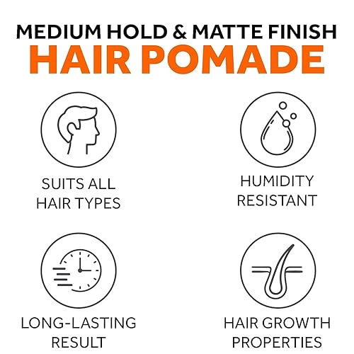 Miniatura 10 de Pomada engrosadora para peinar el cabello para hombres, paquete de 2 unidades, fijación fuerte, base de agua, acabado mate, pasta de peluquero para