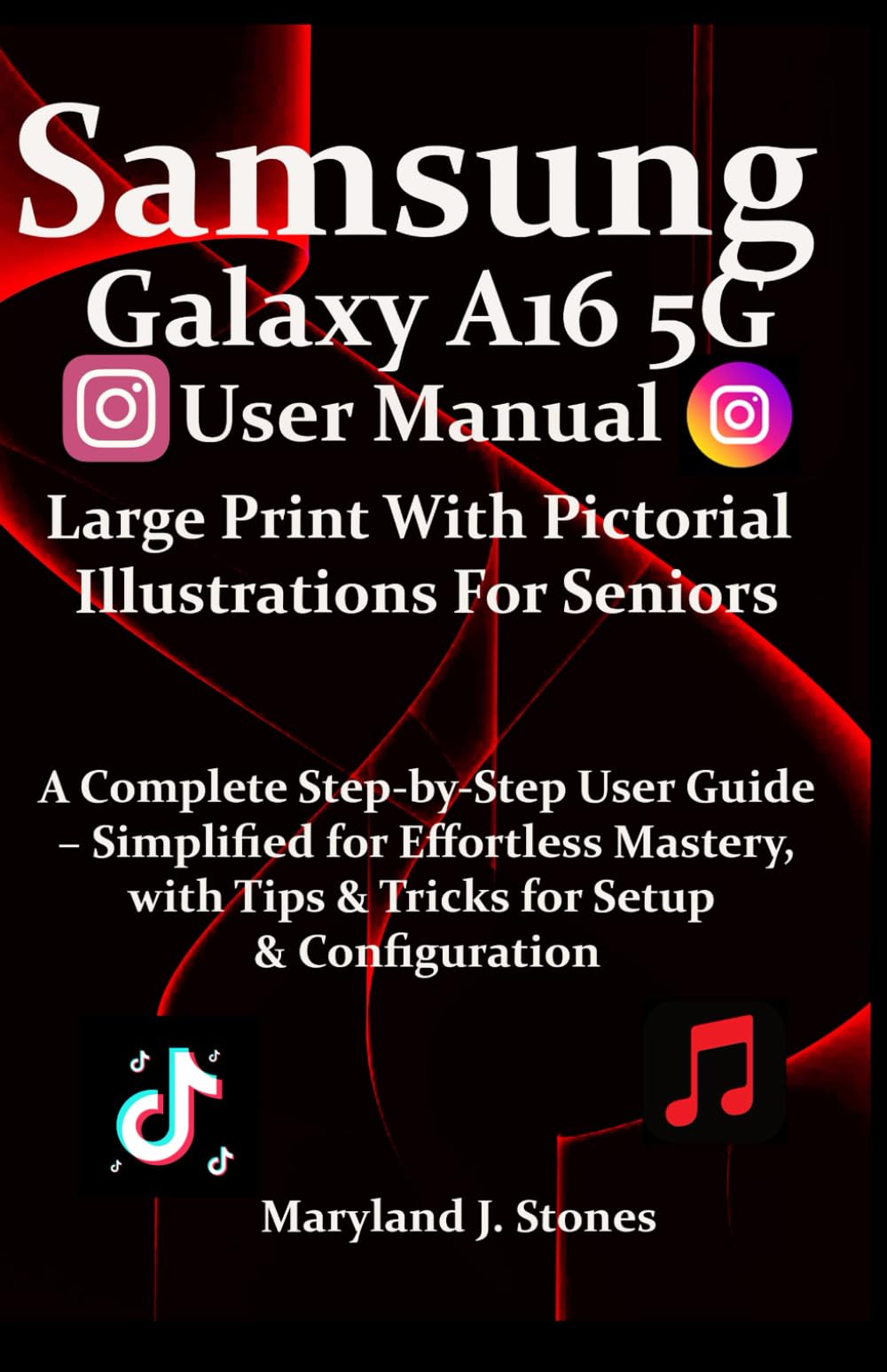 Front cover of the Samsung Galaxy A16 5G User Manual book, showing the title and a smartphone graphic.