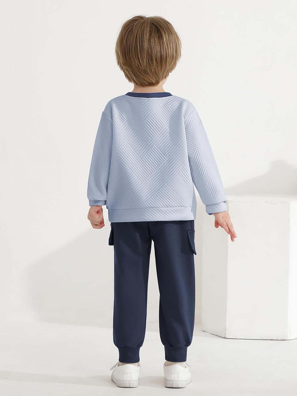 Ribbed Toddler Boy Clothes Set Fall Winter Long Sleeve Sweatshirt and Pants Outfits 2T 3T 4T 5T 6T - Image 7