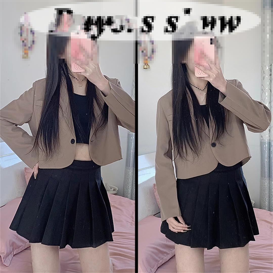 Giacca Da Abito Stile Coreano Da Donna Tinta Unita Giacca Semplice A Bottone Singolo