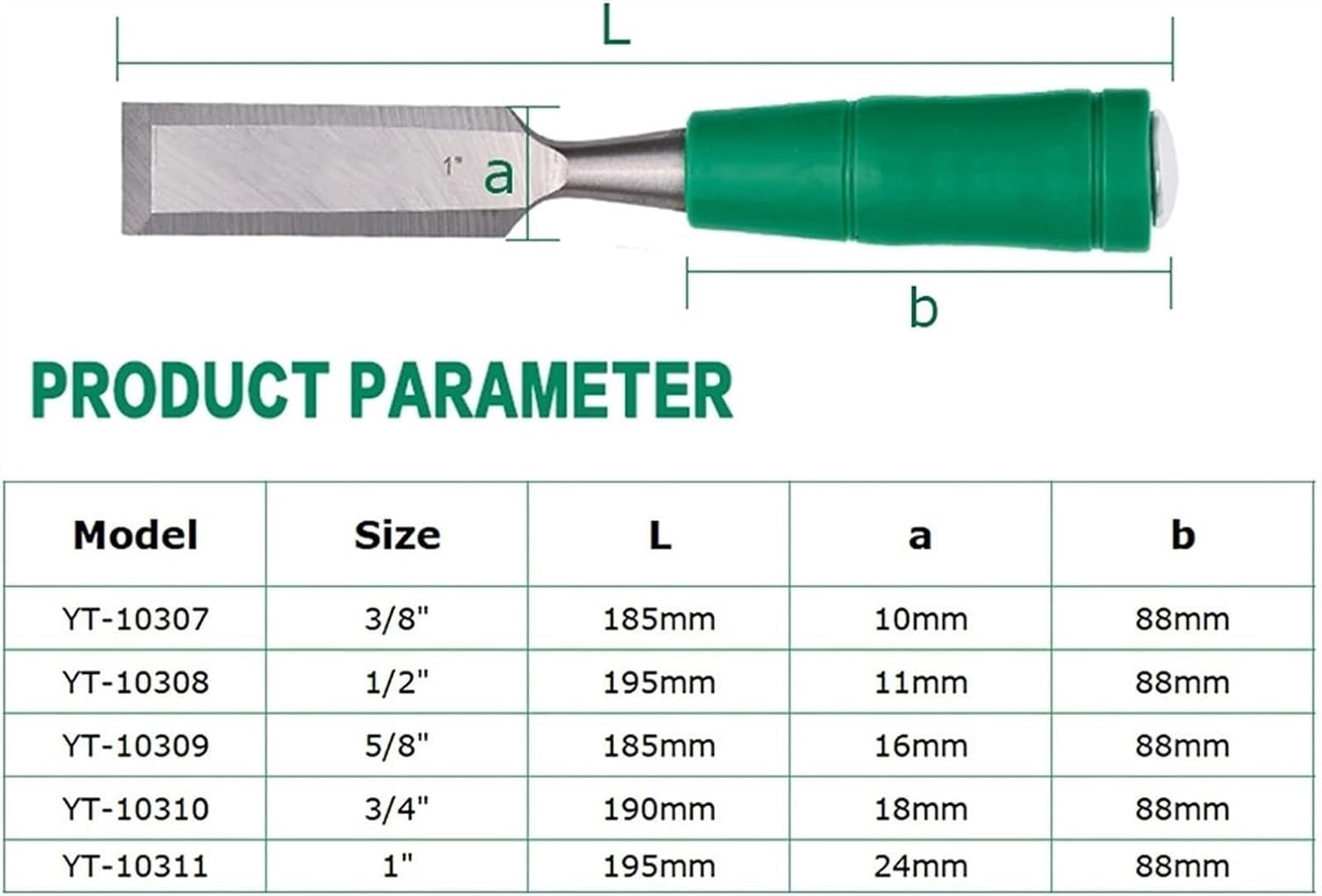 Dłuto, 5-Częściowy Zestaw Dłut Do Rzeźbienia W Drewnie 3/8", 1/2", 5/8", "3/4", 1" Zestaw Dłut Do Drewna Wysokiej Jakości Zestaw Dłut Do Uchwytów Z Miękkim Uchwytem Do, Rzeźbienia, Narzędzi T