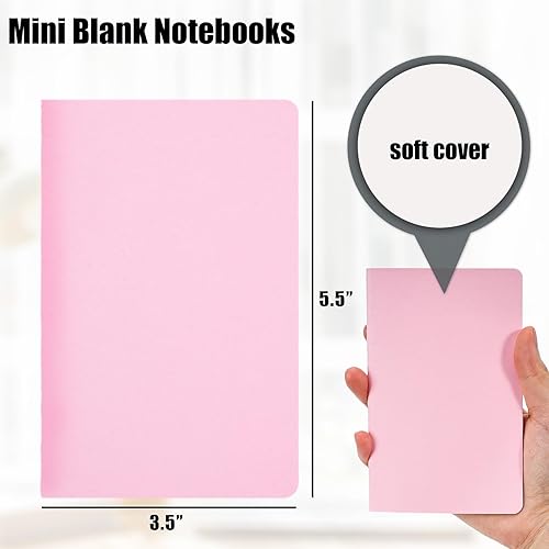 Miniatura 5 de Koogel Paquete de 24 mini cuadernos de bolsillo, cuadernos pequeños en blanco de 3.5 x 5.5 pulgadas, bloc de notas pequeño Steno a granel 48 páginas