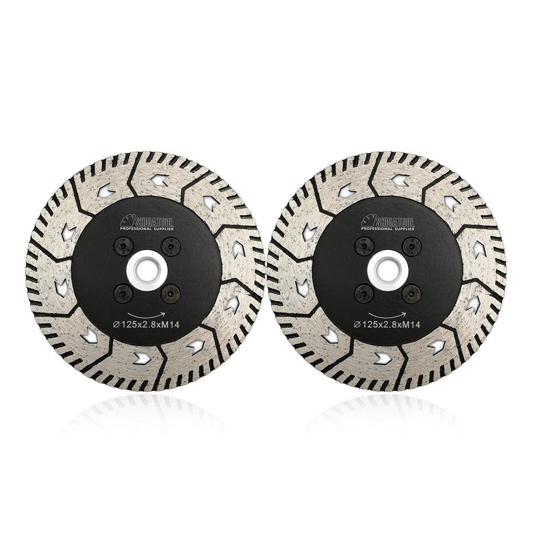 SHDIATOOL Disco Diamantato 2 Pezzi 125mm con Lama Doppia per Tagliare e Macinare Calcestruzzo Marmo Granito