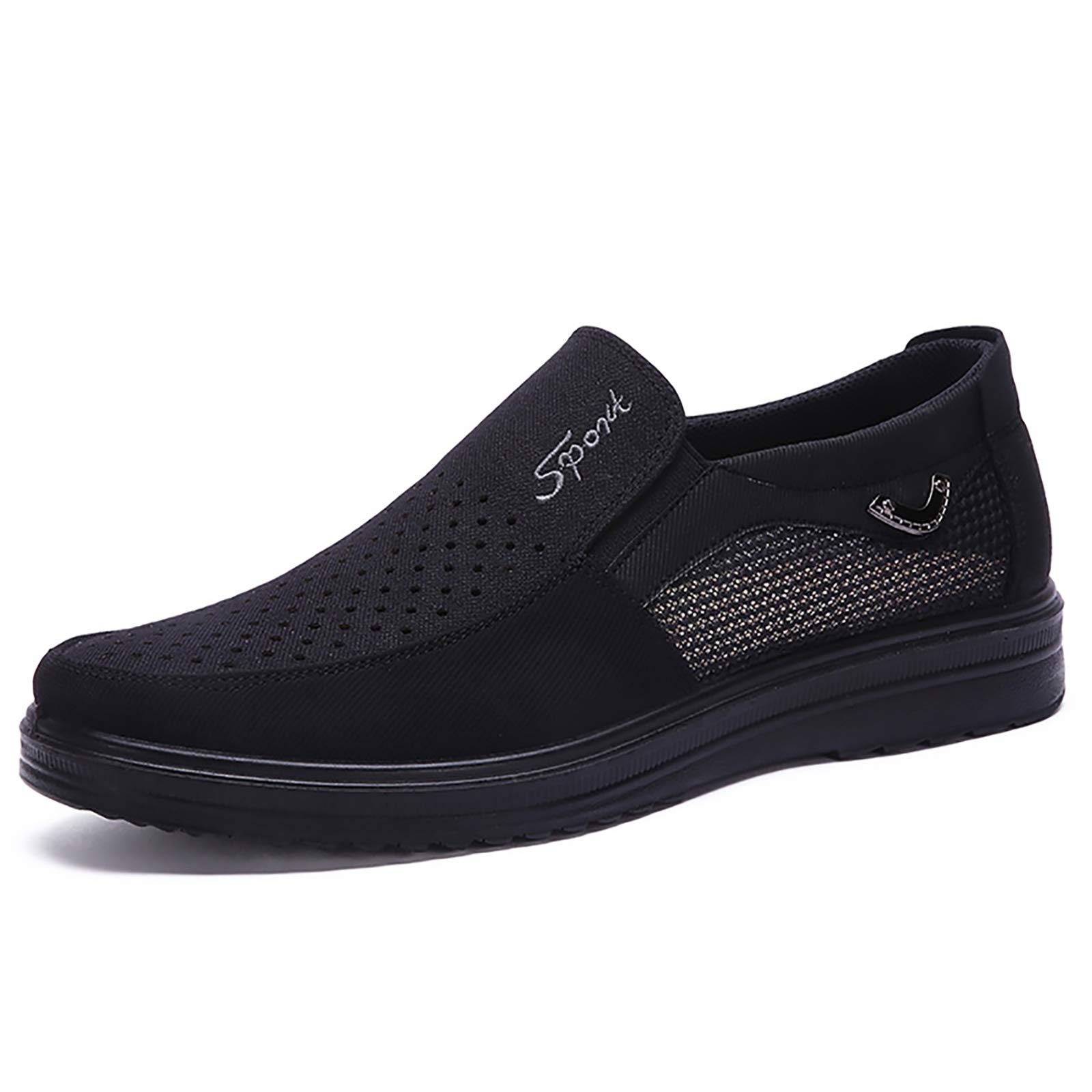 COSIDRAM Mens Loafer Casual Shoes Comfort Lightweight Driving Travel Walking Shoes for Adult Male 10 D/Black