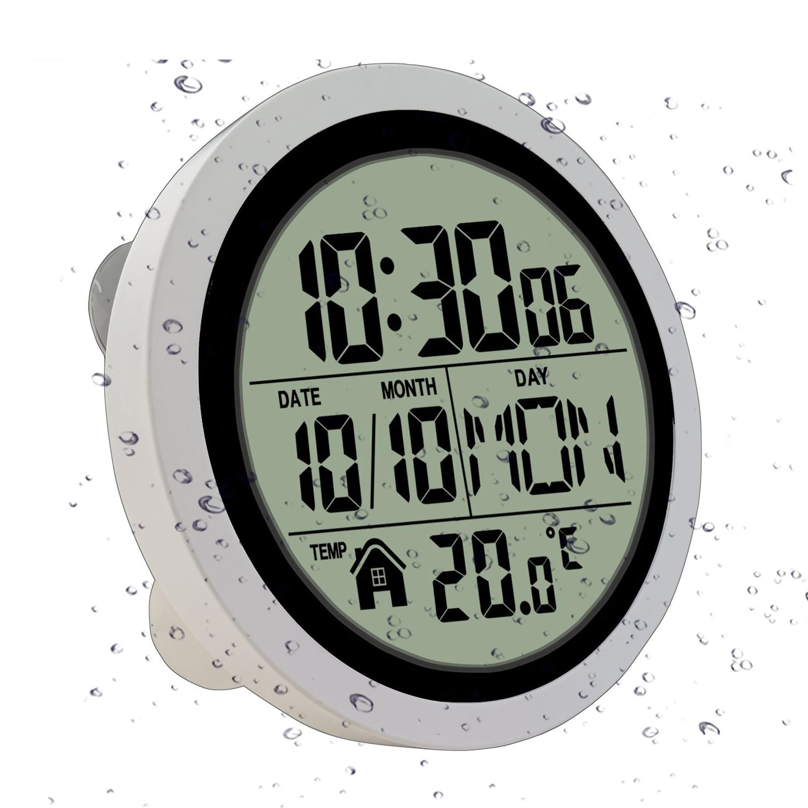 Orologi da Bagno a Batteria Temperatura e Data, Impermeabile, Decorazione