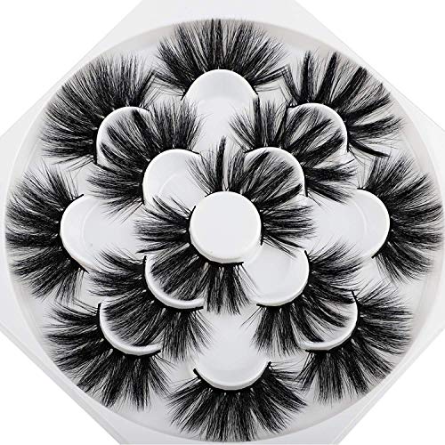 25mm Mink Lashes Pack Fluffy Thick Eyelashes Dramatic Full Volume Long False Eyelashes Pack Handmade Soft Reusable 7 Pairs Fake Lashes by HeyAlice