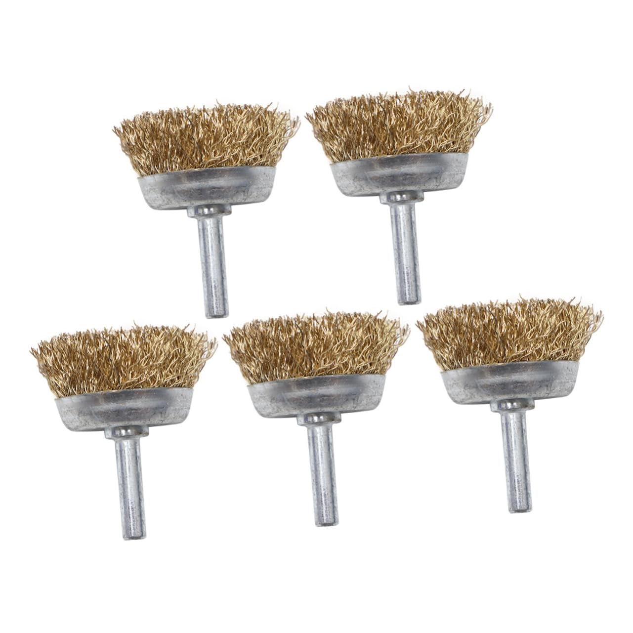 MUCKLILY 5Pcs Durable Stainless Steel Wire Brush for Handheld Electric Drill Polishing Head Accessory for Surface Cleaning Derusting and Grinding Unusual Curves and Angles