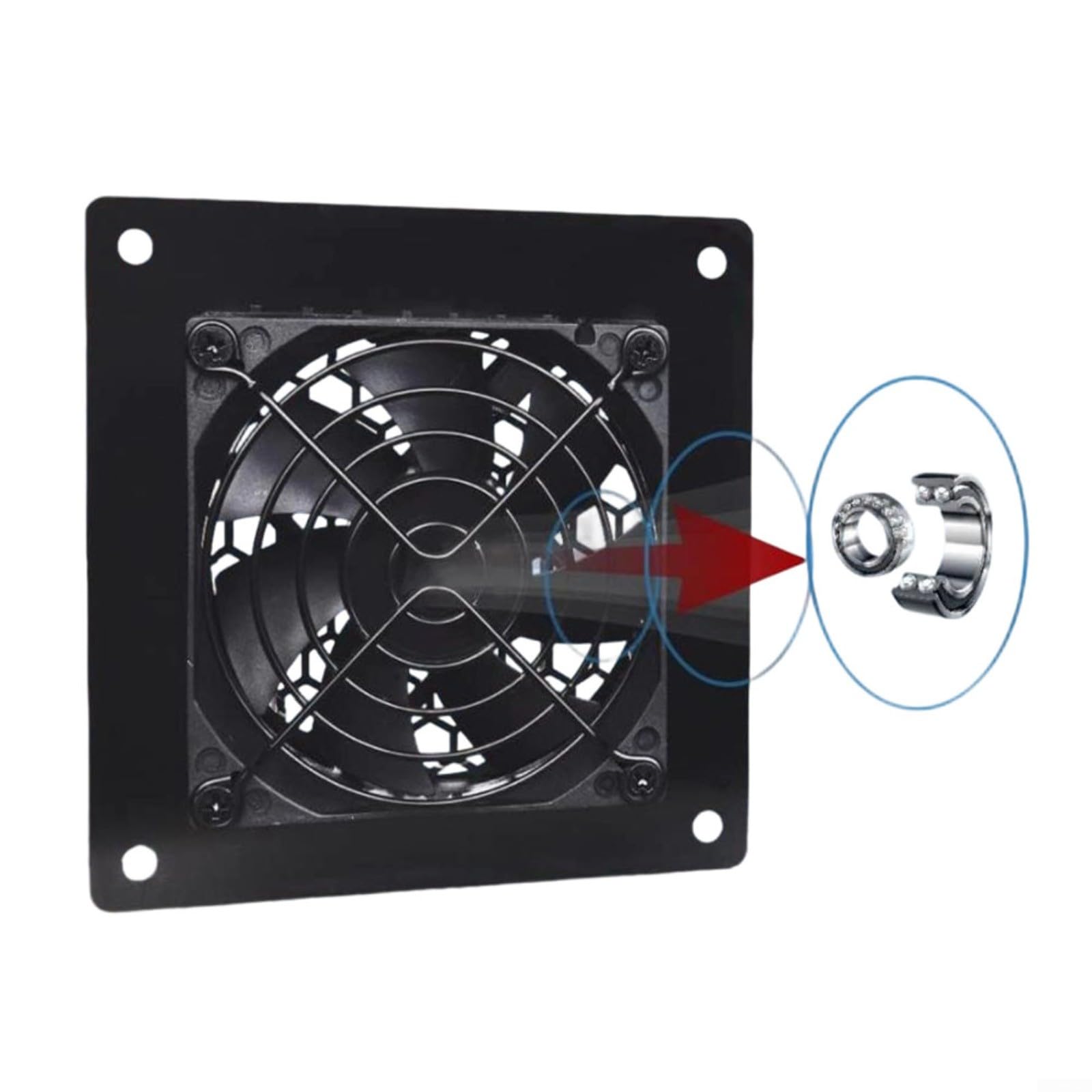 U10T8025JG Ventilateur USB silencieux contrôlé par température 10 vitesses 0 à 60 °C Protection IPX5 Cadre en fer pour réfrigération électronique Serre