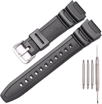 Resin Strap Compatible with Casio AE-1300 AE-1200 F-108 W-216H AE-1000w SGW-300H AQ-S800W W-800H Men's Watch Band Sport Waterproof Silicone Replacement Bracelet