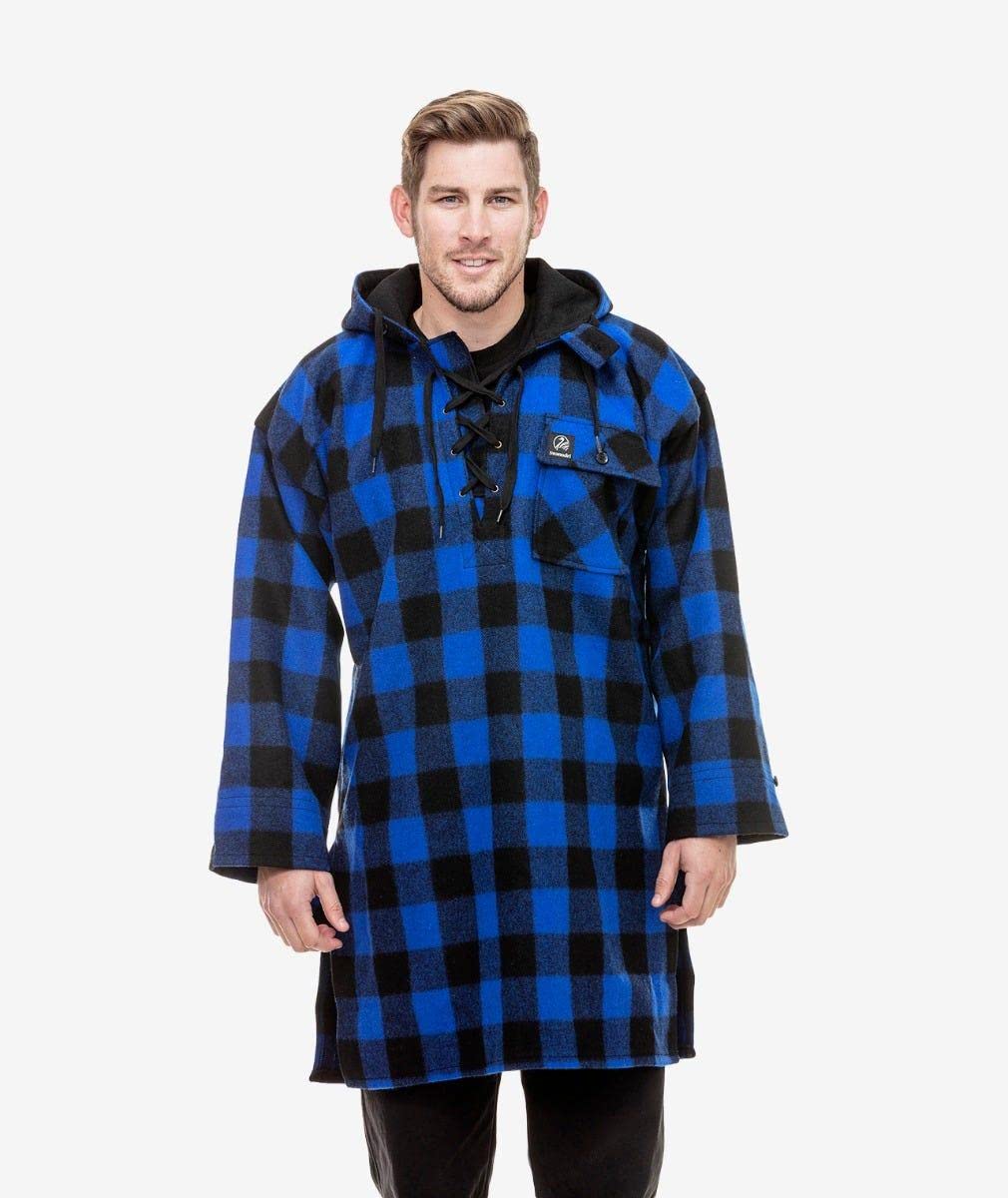 SwanndriOriginal Lace Front Bush Shirt Blue/Black Check M BlueMBlue Shirts & Tops Men's