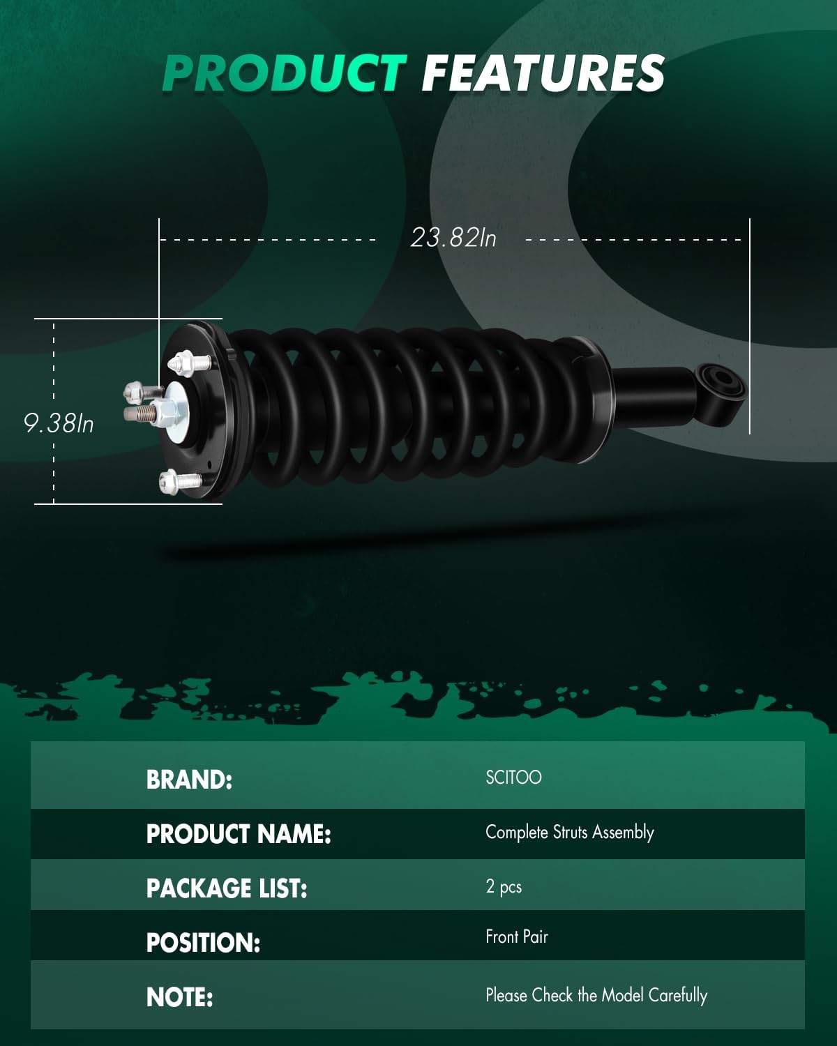 SCITOO Front Strut Assembly Automotive Replace 171347L 171347R Quick Struts Shock for Toyota for Tundra - Set of 2