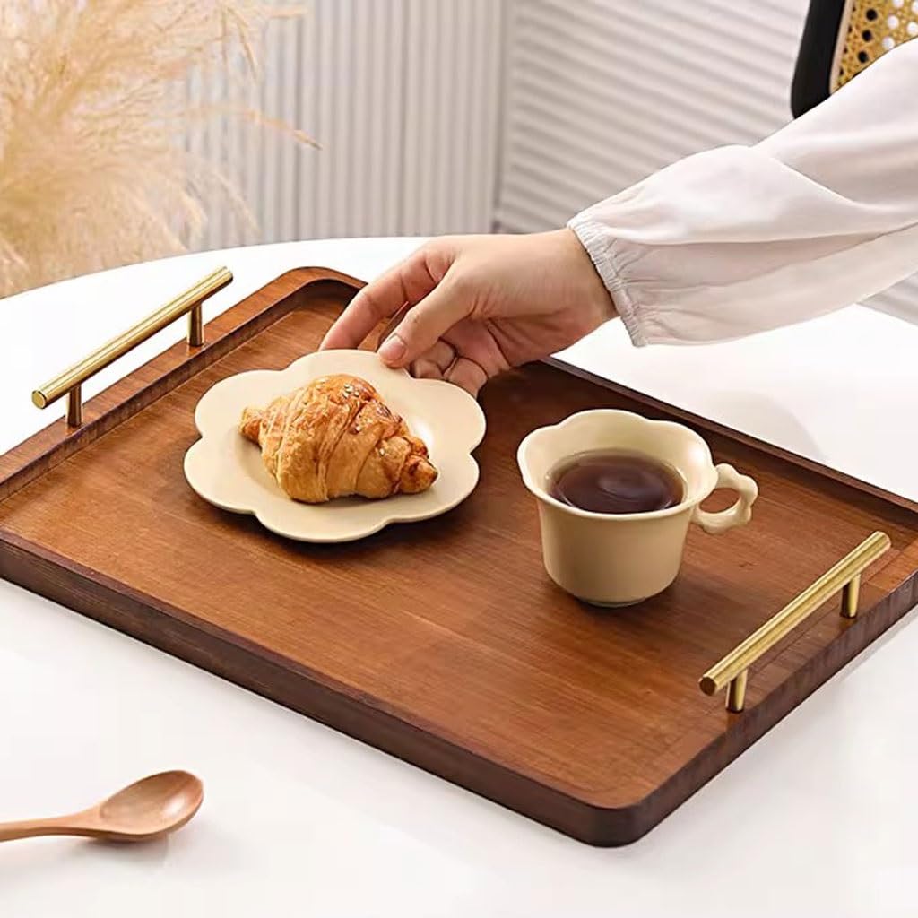 Bandejas Servir Comida Bandeja Rectangular for el hogar, Bandeja de té la Tarde, for Aperitivos, cafetería, Restaurante, con asa Mesa Cama