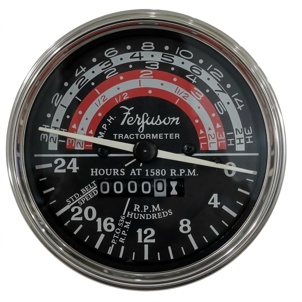 193966M91, 193967M91 Tacómetro compatible con tractores Massey Ferguson TO35, F40, F50, 65, MF 35, 133, 135, 140 - Medidor de RPM en sentido antihorario