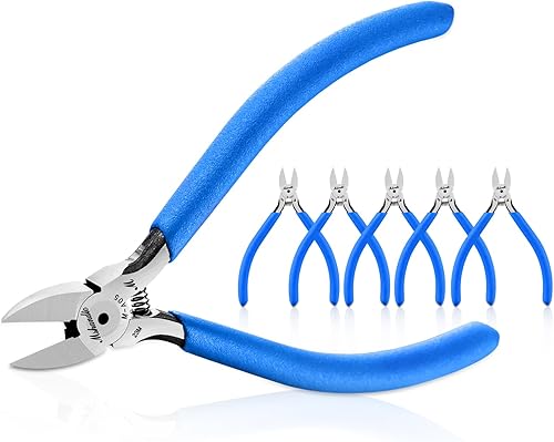 Paquete de 6 cortadores de alambre, cortadores de 5 pulgadas para componentes electrónicos, cortadores laterales CR-V, cortadores diagonales para