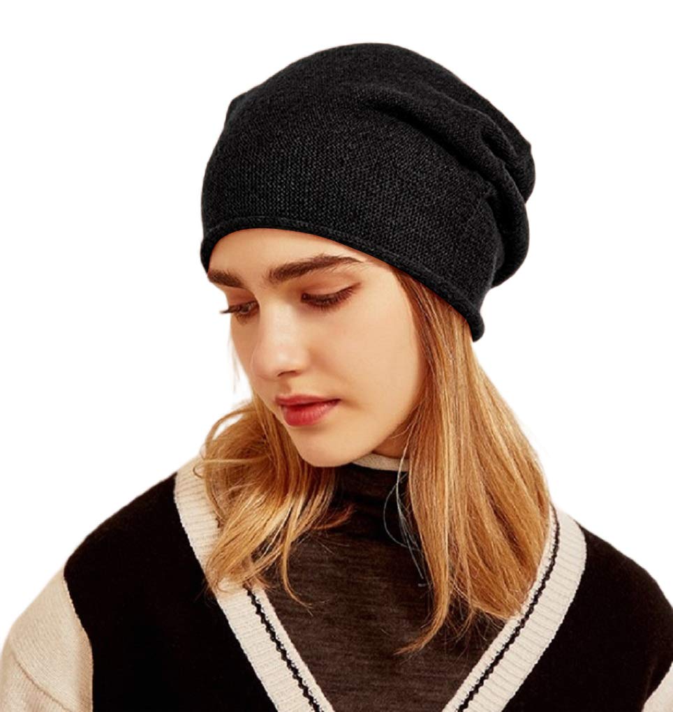 Rollkante Damen lässig Kaschmir Cashmere Beanie Mütze