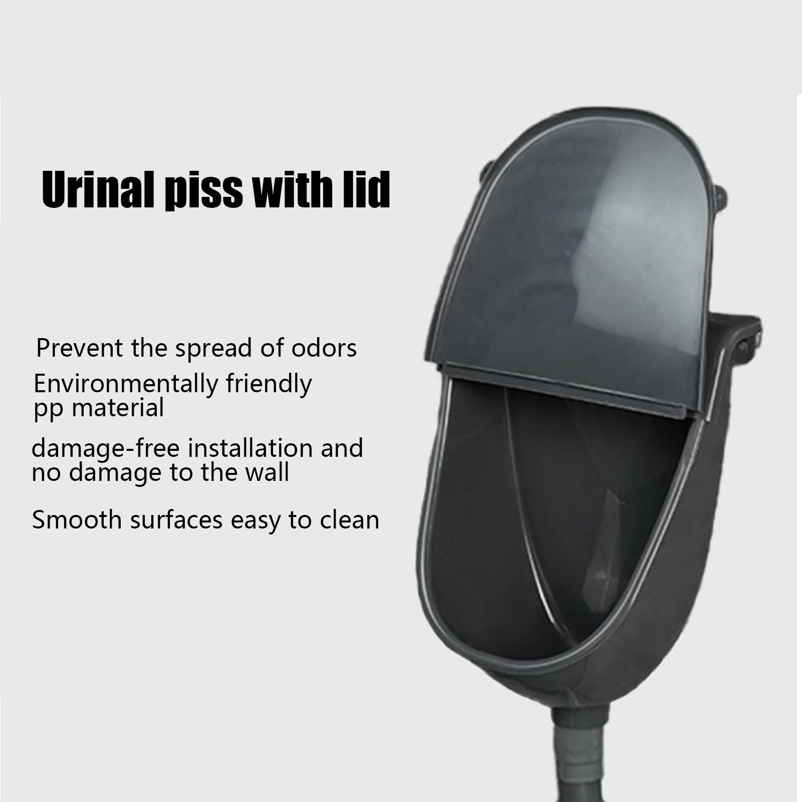 Urinal für Männer mit Deckel Ohne Bohren, Wand-Urinal Komplettset mit Abflussschlauch & Sprühdüse, Tragbares Pissoir Herrentoilette für Camping, Wohnmobil, Garten & Zuhause, Männer & Junge